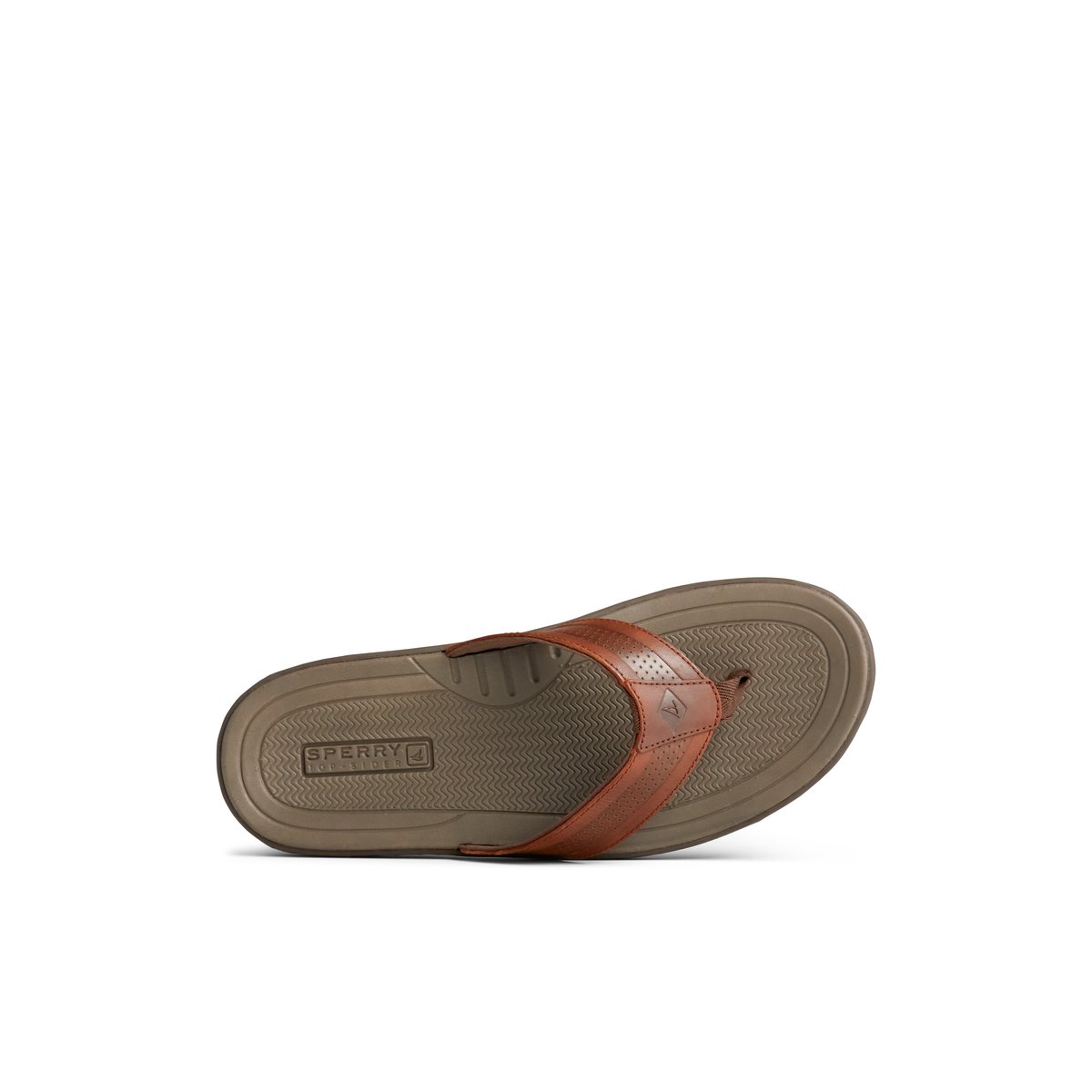 Havasu Perf Flip Flop Brown Leather Perf Men s Sandals Sperry US